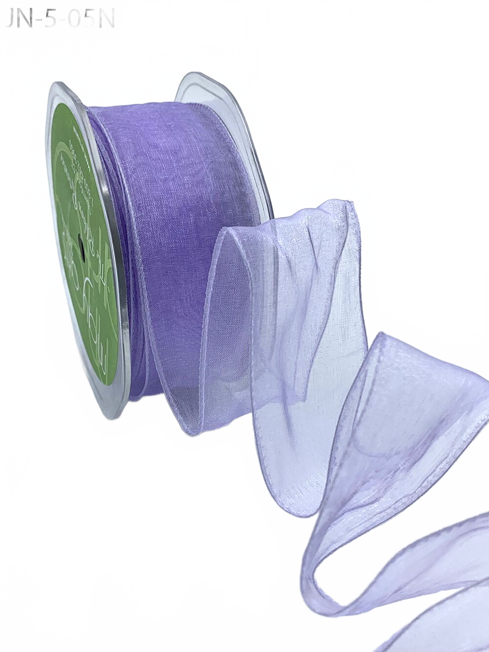 1.5 Inch Shimmer Lavender Sheer Ribbon With Wired Edge