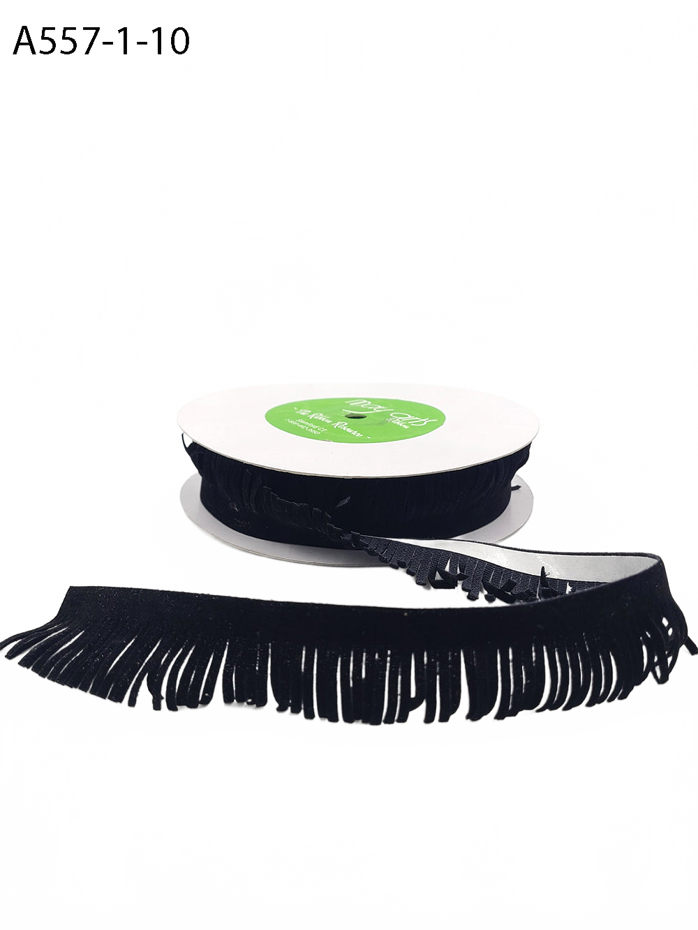 1 Inch Adhesive Suede Fringe Black Ribbon With Cut Edge