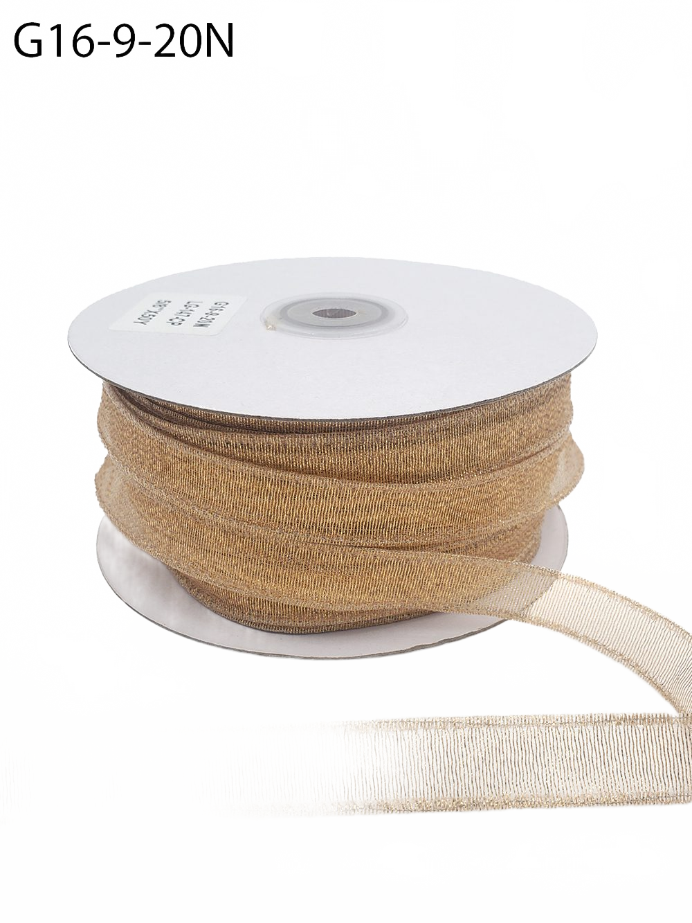 ½ Inch Semi-Sheer Metallic Gold Ribbon