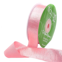 1 Inch Single Sided Sleek Ripple Tape Light Pink Ribbon With Woven Edge