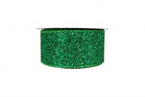 Ribbon Glitter Magic 2.5" Emerald