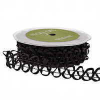 1 Inch Loose Braid Wired Black Ribbon