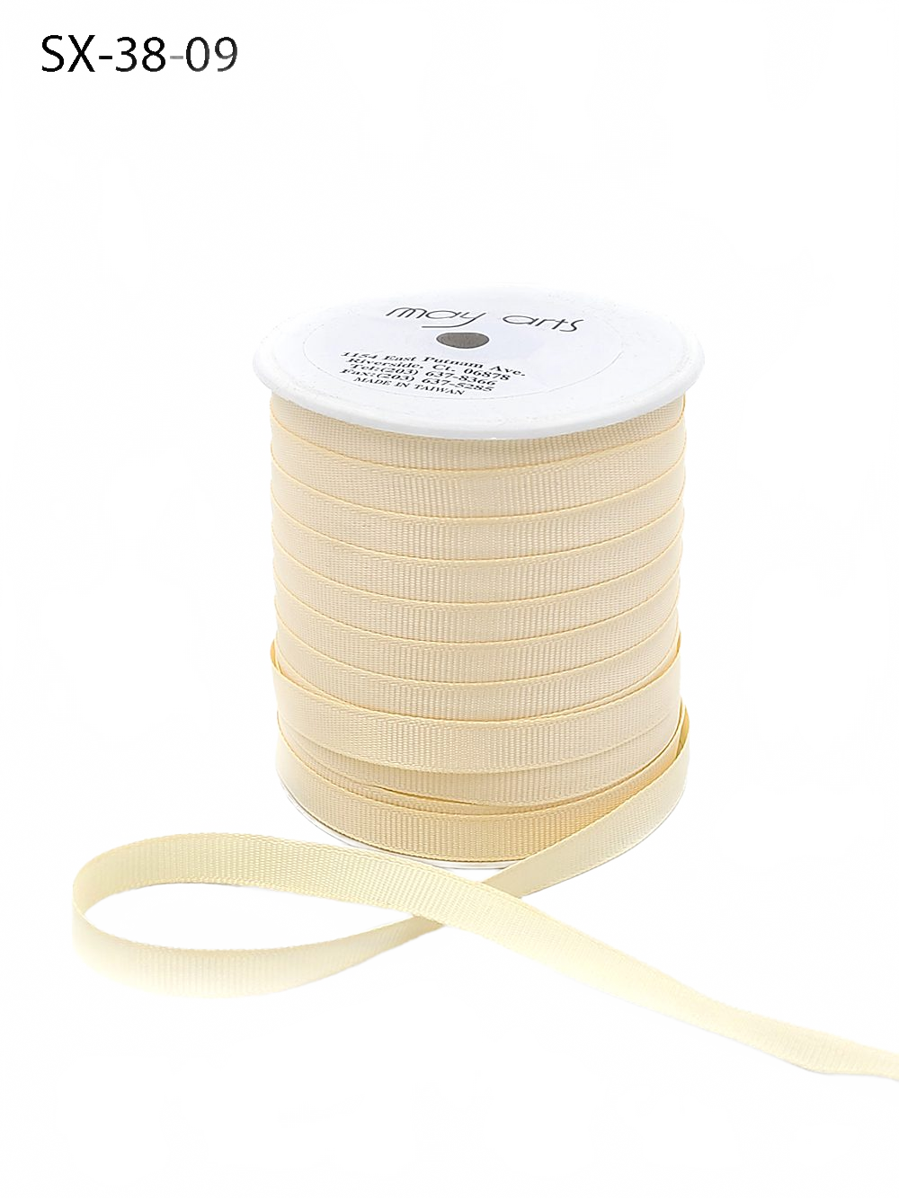 3/8 Inch Heavy-Weight (Higher Thread Count) Classic Ivory Grosgrain Ribbon With Woven Edge