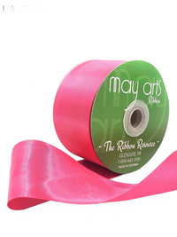2.5 Inch Classic Double Faced Light Fuchsia Satin Ribbon With Woven Edge