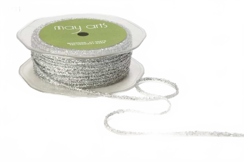 1/8 Inch Silver Metallic Sparkle String Ribbon
