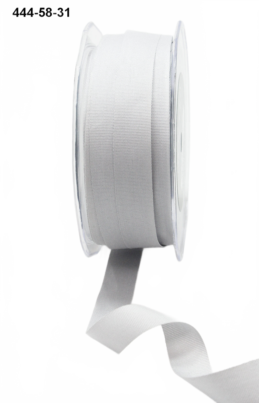 5/8 Inch Faux Lightweight Gray Linen Ribbon With Woven Edge