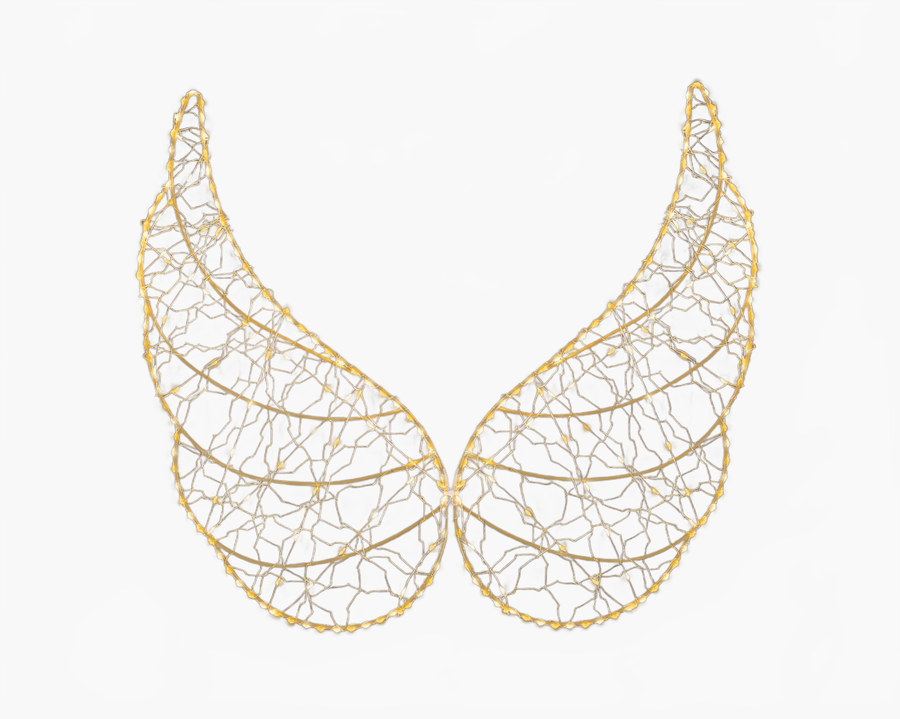 10" Warm White & Classic Warm Micro LED Angel Wings