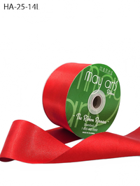 2.5 Inch Classic Double Faced Red Satin Ribbon With Woven Edge