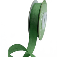 1/2 Inch 100% Hand-Dyed Green Silk Ribbon With Woven Edge
