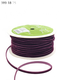 1/8 Inch Sangria Velvet String Cord Ribbon With Woven Edge