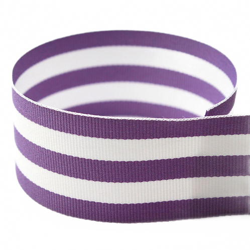 Stripped Grosgrain Ribbon 3/8'' Lavender 100 Taffy Yards