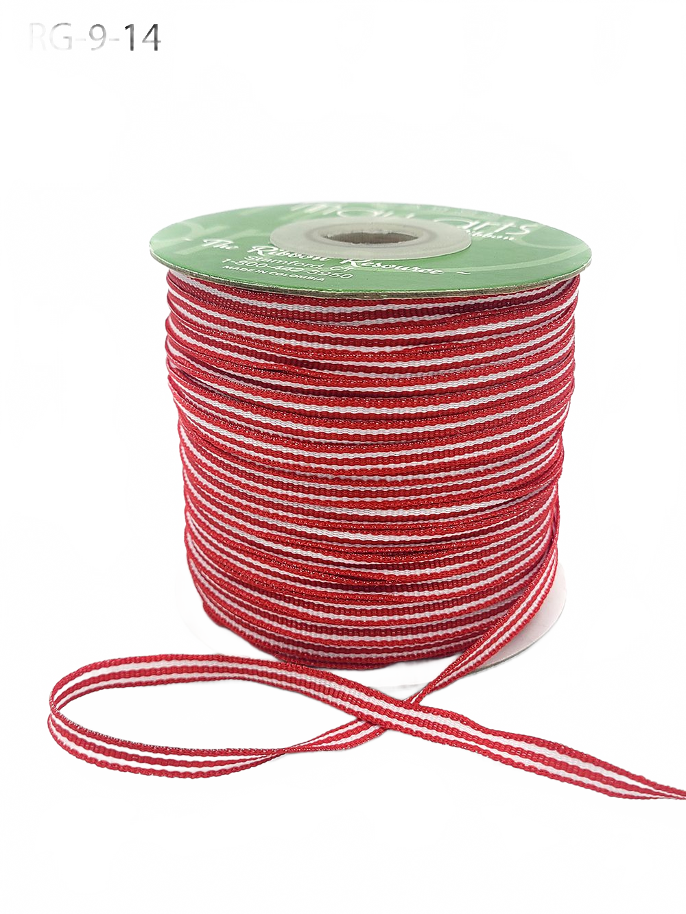 3/16 Inch Woven Red/White Stripes Grosgrain Stripe Ribbon With Woven Edge