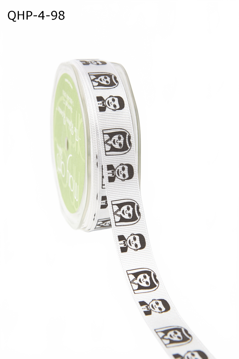 3/4 Inch Grosgrain Emoji Print Ribbon With Woven Edge
