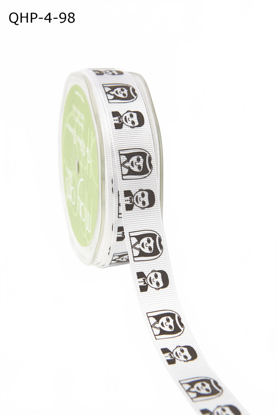 3/4 Inch Grosgrain Emoji Print Ribbon With Woven Edge