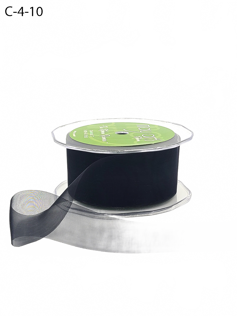1.5 Inch Soft Shimmer Black Sheer Ribbon With Cut Edge