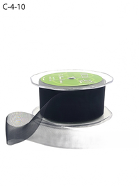 1.5 Inch Soft Shimmer Black Sheer Ribbon With Cut Edge