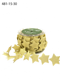 1.5 Inch Puffy Metallic Star Banner Ribbon With Sealed Edge