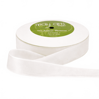 1.5 Inch Classic White Velvet Ribbon With Woven Edge