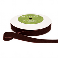 3/4 Inch Classic Brown Velvet Ribbon With Woven Edge