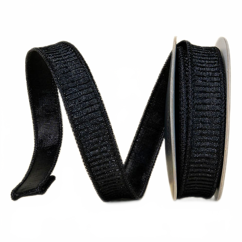Ribbon Pleated Metallic Black