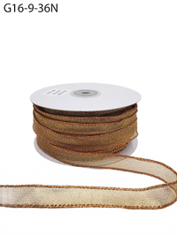 ½ Inch Semi-Sheer Metallic Gold Ribbon