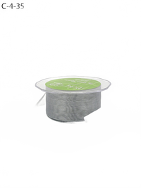 1.5 Inch Soft Shimmer Pewter Sheer Ribbon With Cut Edge