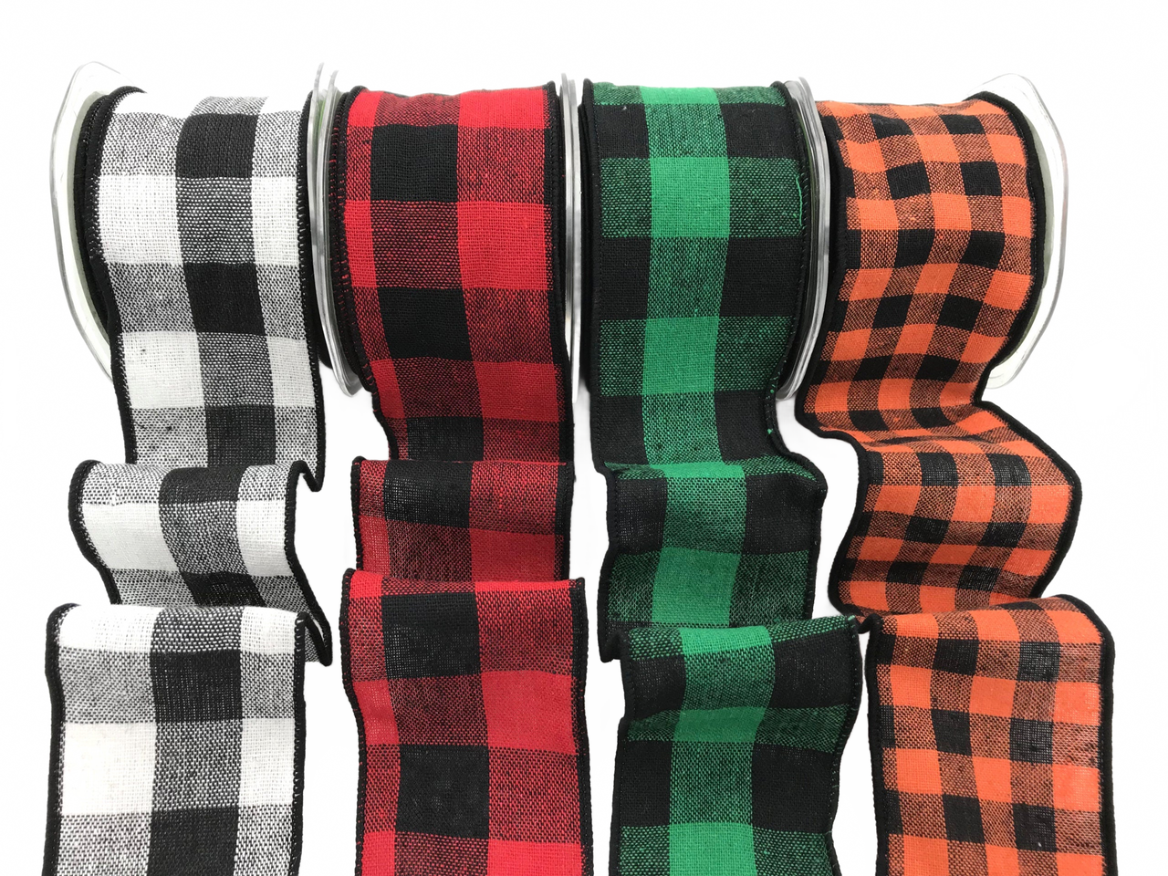 2.5 Inch Buffalo Check Ribbon With Wired Edge