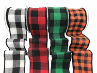 2.5 Inch Buffalo Check Ribbon With Wired Edge