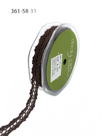5/8 Inch Crochet Brown Ribbon