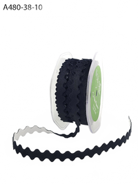 3/8 Inch Adhesive Velvet Ric Rac Ribbon With Cut Sealed Edge