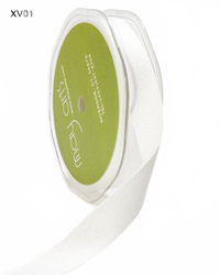 5/8 Inch Double Faced Faux Suede White Ribbon With Woven Edge