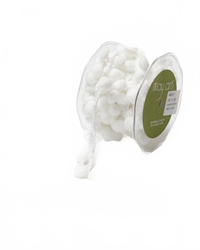 1/2 Inch Large Pom Pom String White Ribbon