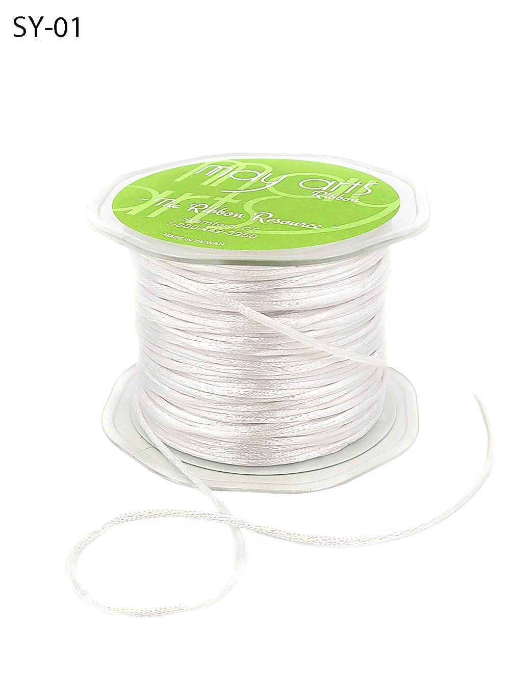 1/8 Inch White Satin String Cord Ribbon