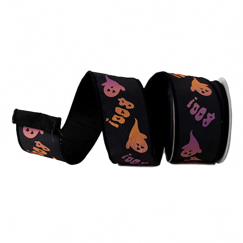 Ribbon 2.5" Boo! Boo! Black