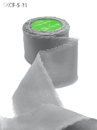 1.25 Inch 100% Silk Grey Crepe With Frayed Edge (Non-Dyed And Hand-Dyed)