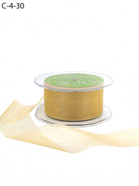1.5 Inch Soft Shimmer Gold Sheer Ribbon With Cut Edge