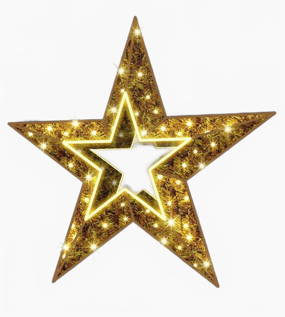 3 FT X 3 FT Cool White & Warm White LED 5 Point Star