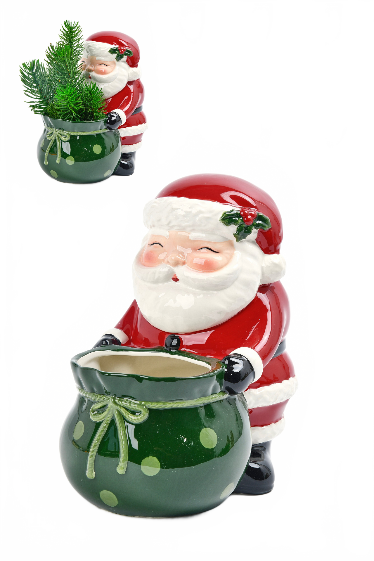 Santa With Giftbag Vase