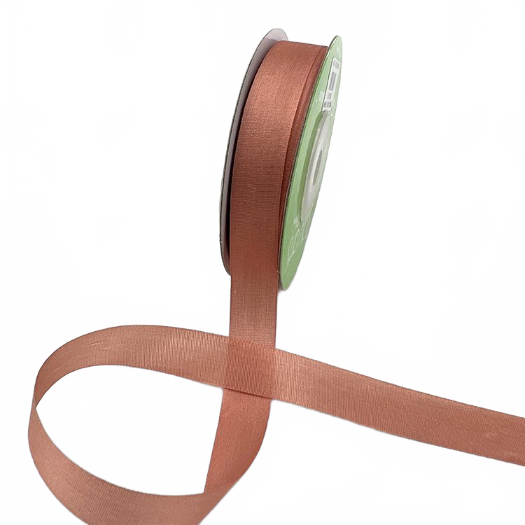 1/2 Inch 100% Hand-Dyed Muted Clay Silk Ribbon With Woven Edge