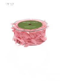 3/4 Inch Classic Leaves Pink Ribbon With Sealed Cut Edge