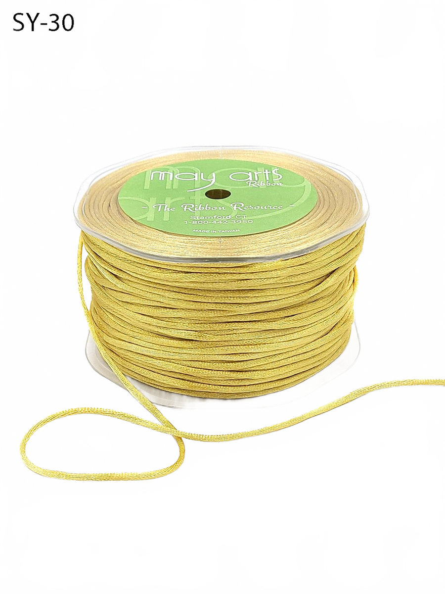 1/8 Inch Gold Satin String Cord Ribbon