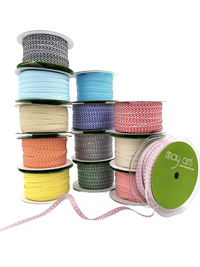 1/4 Inch Twill Chevron Stripe Ribbon With Woven Edge