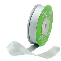 1/2 Inch 100% Hand-Dyed Light Blue Silk Ribbon With Woven Edge