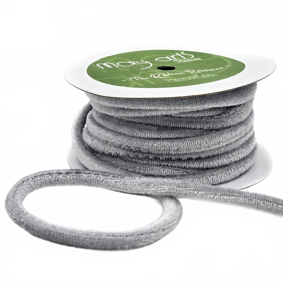 1/4 Inch Silver Velvet Rope Piping