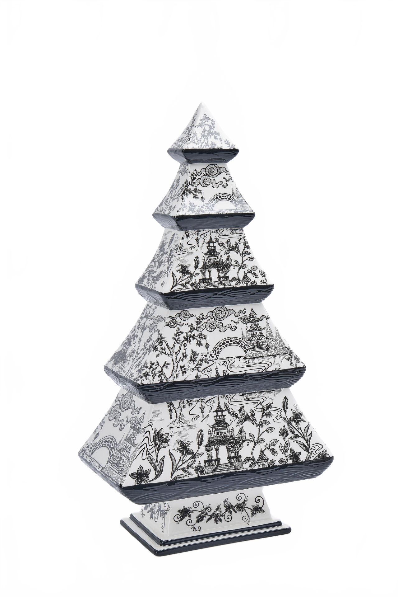 Xmas Tree W/ Ancient Chinese Architecture Decal