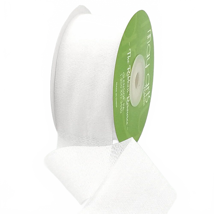 ~1.5″ Rayon White Silk Ribbon