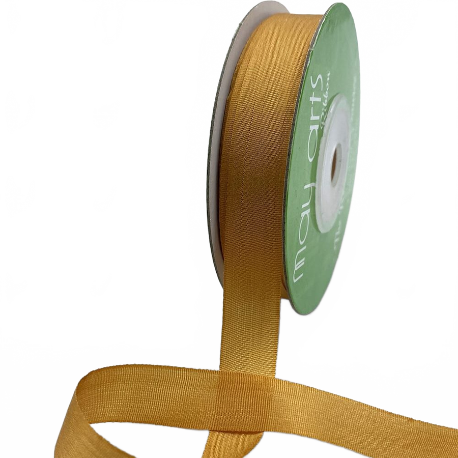 1/2 Inch 100% Hand-Dyed Rust Silk Ribbon With Woven Edge