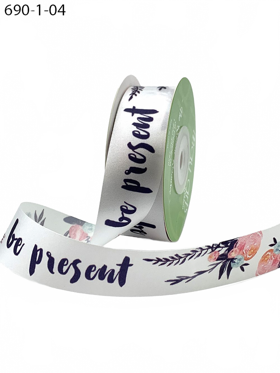 1″ Inspirational Single Faced Satin Print Ribbon