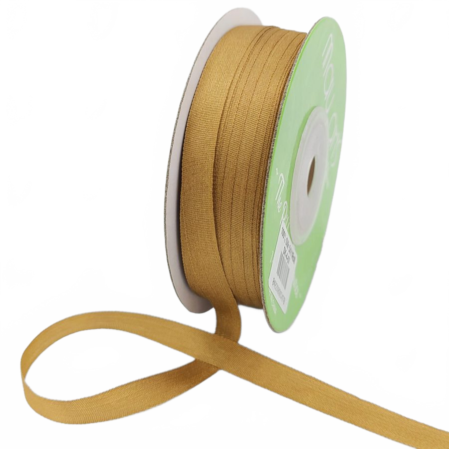 100% Hand-Dyed 1/4 Inch Pale Gold Silk Ribbon With Woven Edge