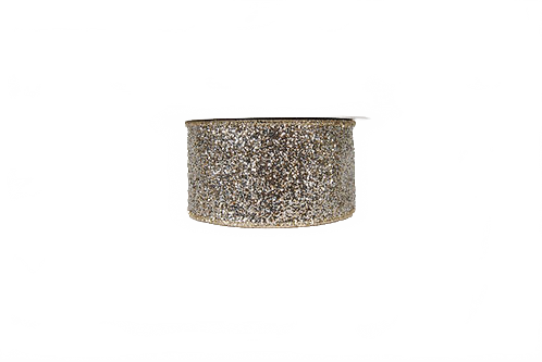 Ribbon Glitter Magic 2.5" Platinum